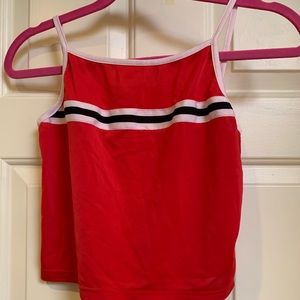 Red stripe crop top